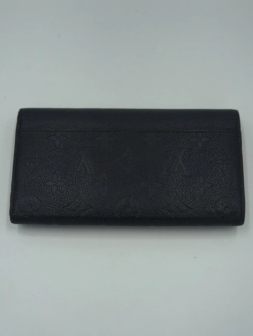 Louis Vuitton Dark Navy Empreinte Leather Sarah Wallet with Gold Tone Snap